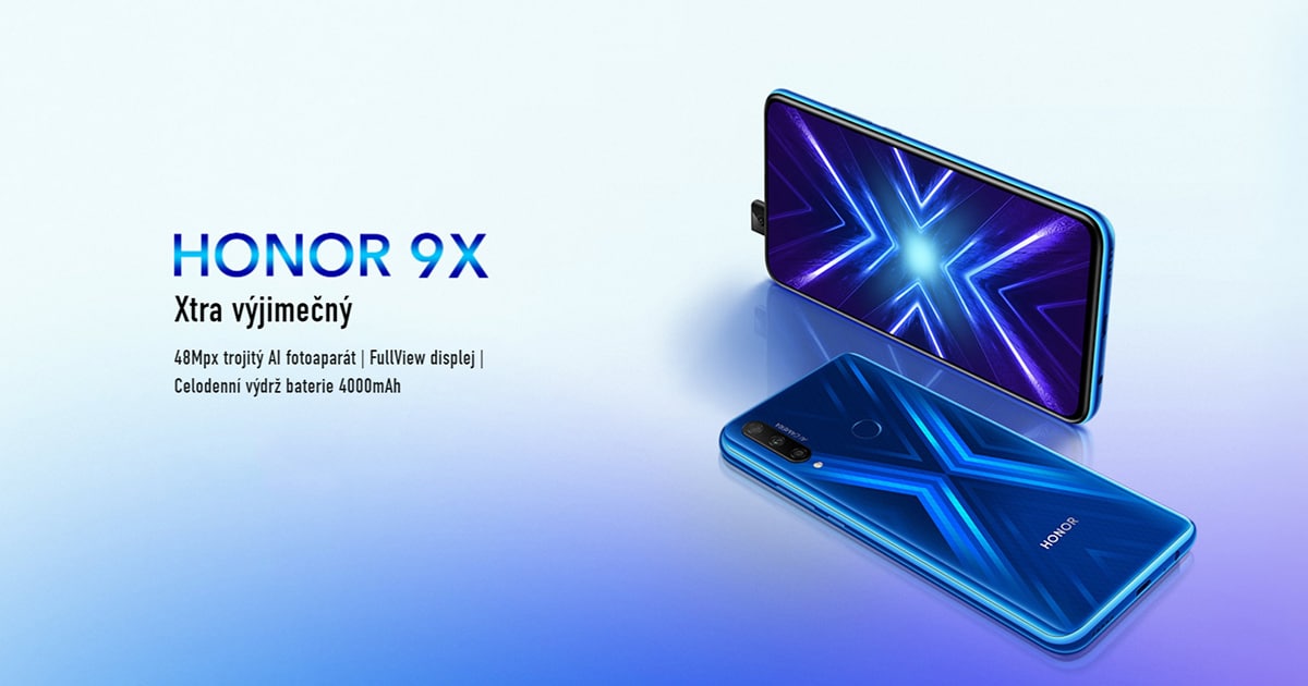 HONOR 9X s výjimečným displejem a trojitým 48MPx fotoaparátem je tady jen za 5 990 Kč