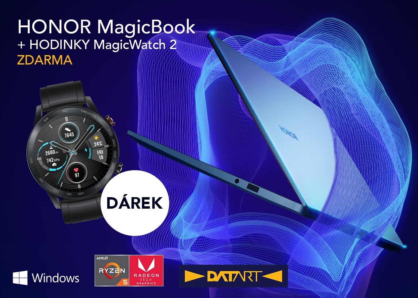 Notebook HONOR MagicBook a bezdrátová sluchátka HONOR Magic Earbuds právě startují v předprodejích