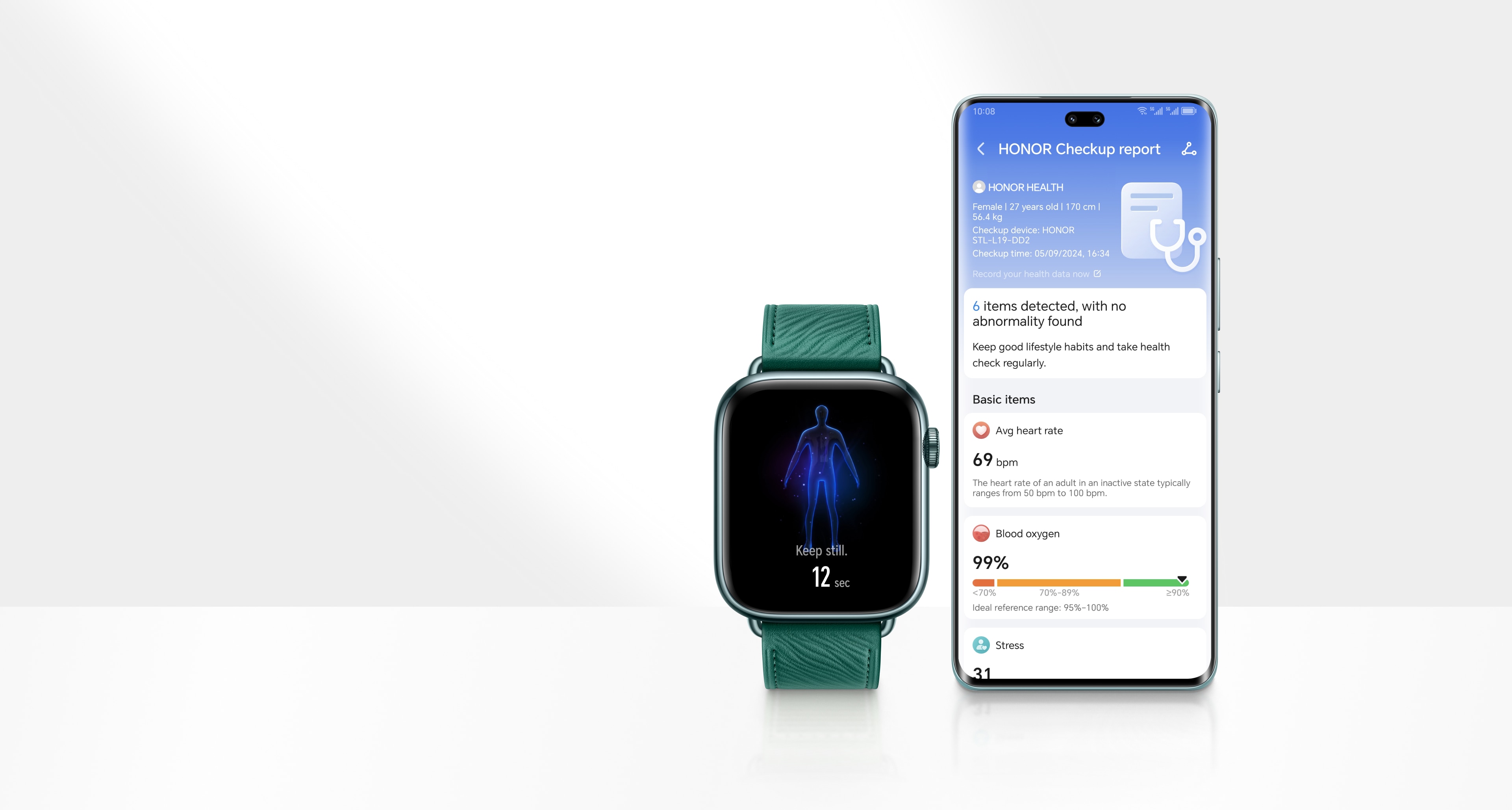 Rychlé zdravotní skenování jediným dotykem.
