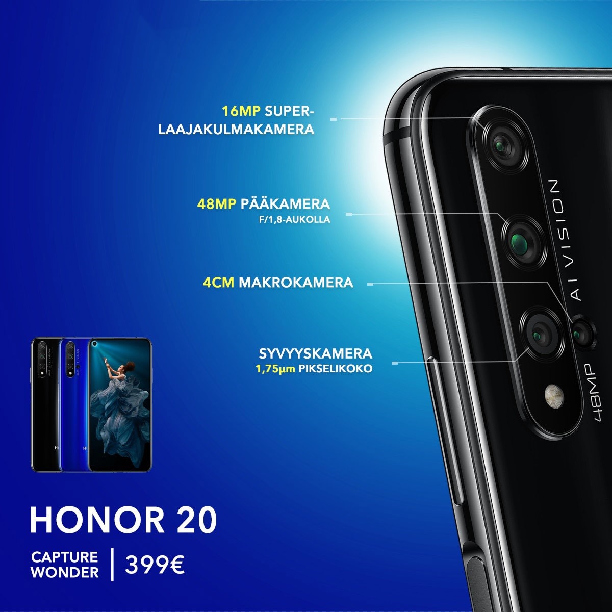 Millaisia kuvia HONOR 20:llä saa?