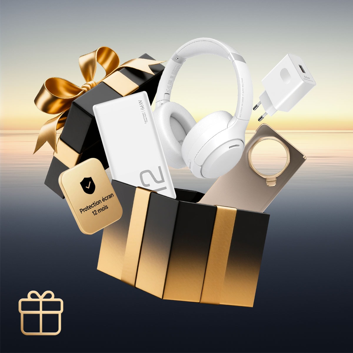 Cadeaux exclusifs: Batterie externe + Casque audio + SuperChargeur 66W+ Coque + Protection écran 12 mois