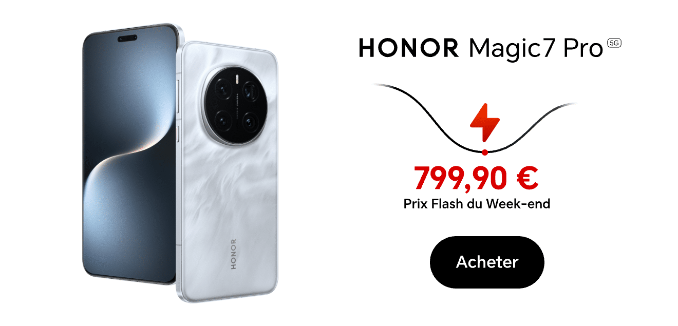 HONOR Magic7 Pro Prix Flash du Week-end 899,90€