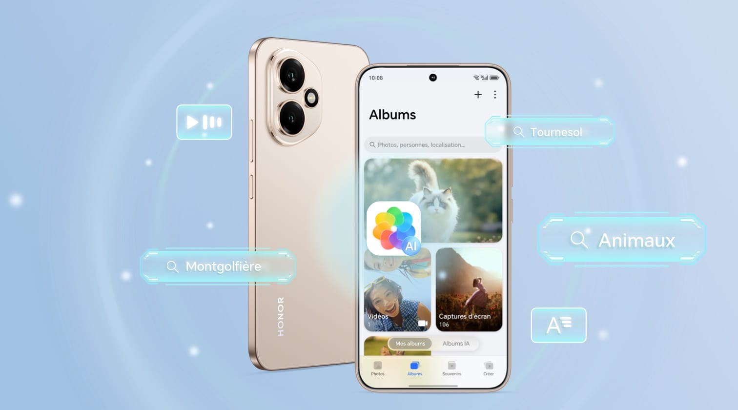 La recherche sémantique par IA et la création instantanée de films dans les albums HONOR