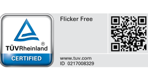 TÜV Rheinland-ის ციმციმის გარეშე სერტიფიცირებული