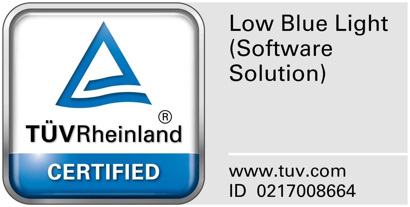 TÜV Rheinland: დაბალი ცისფერი სინათლის (სოფტვეერის გადაწყვეტა) სერტიფიკაცია
