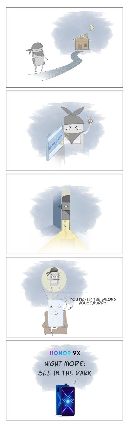 HONOR 9X Comics- Capture Everything in the Dark with AIS Night mode