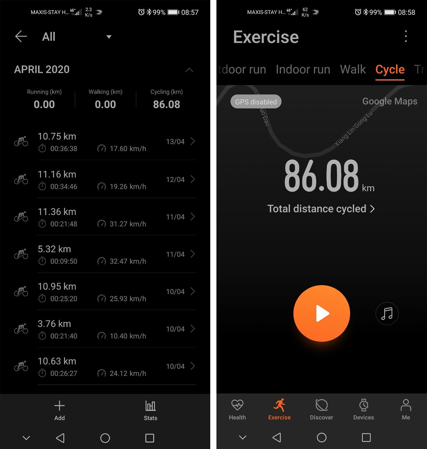 HONOR MagicWatch 2 Outdoor Exercise Cycle Mode Review