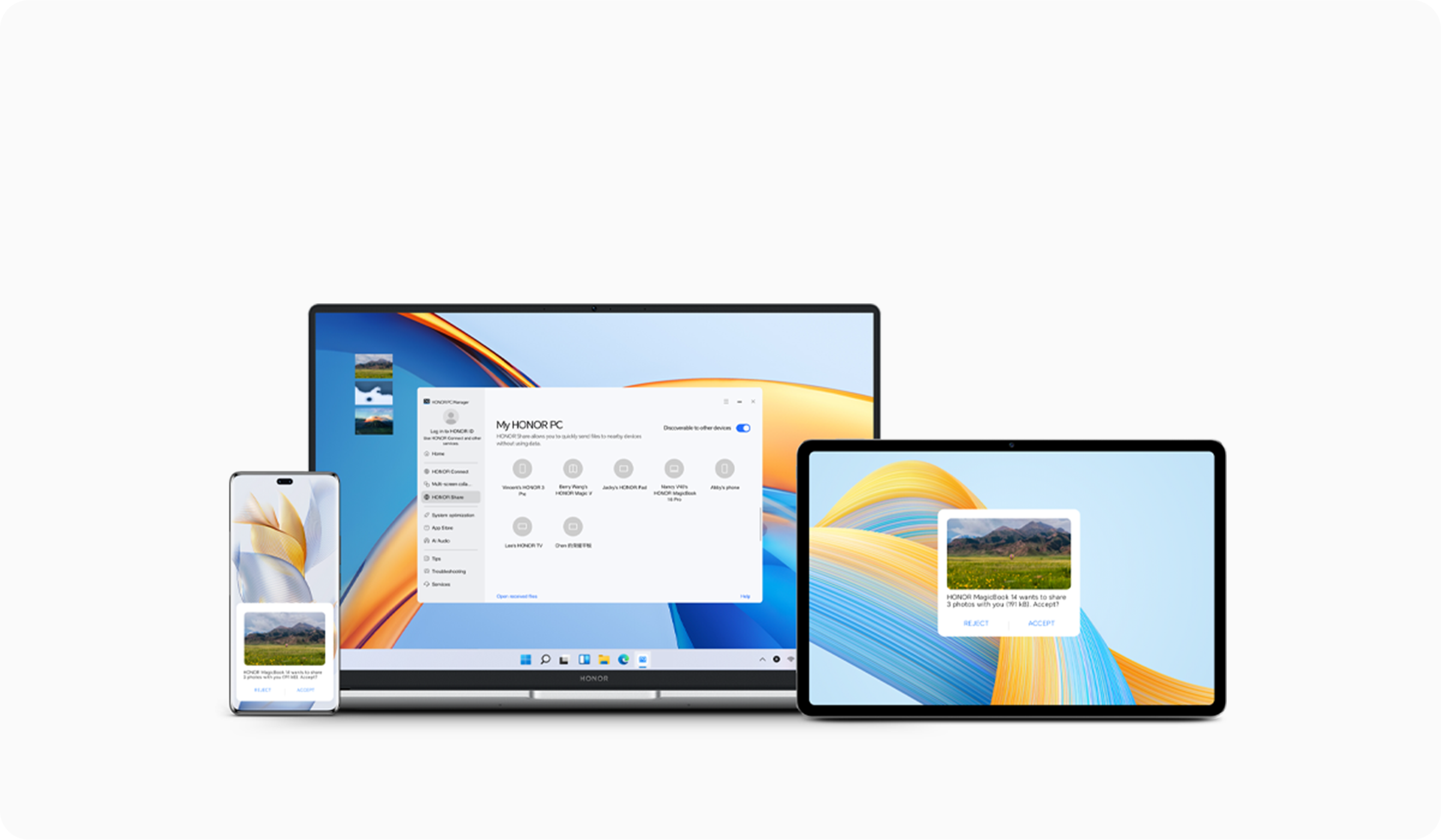 Fast Transmission Through HONOR Share.
