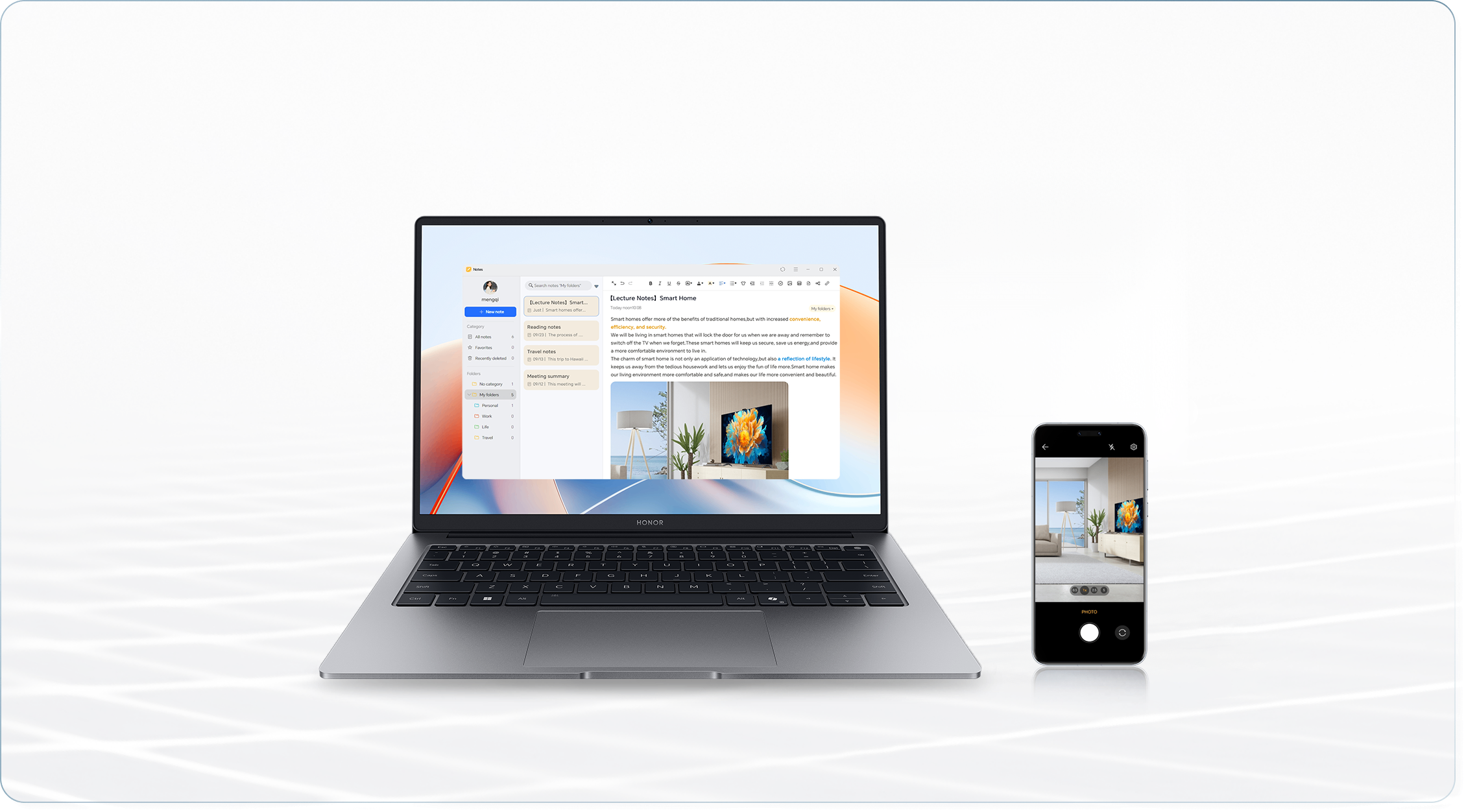 HONOR AI WorkStation, Global Favorite,and HONOR Notes, an all-round enhancement of your productivity. 1