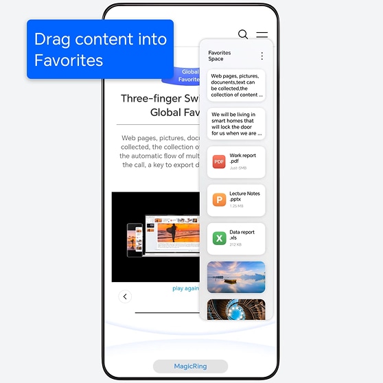 Favourites Space, use materials across devices.