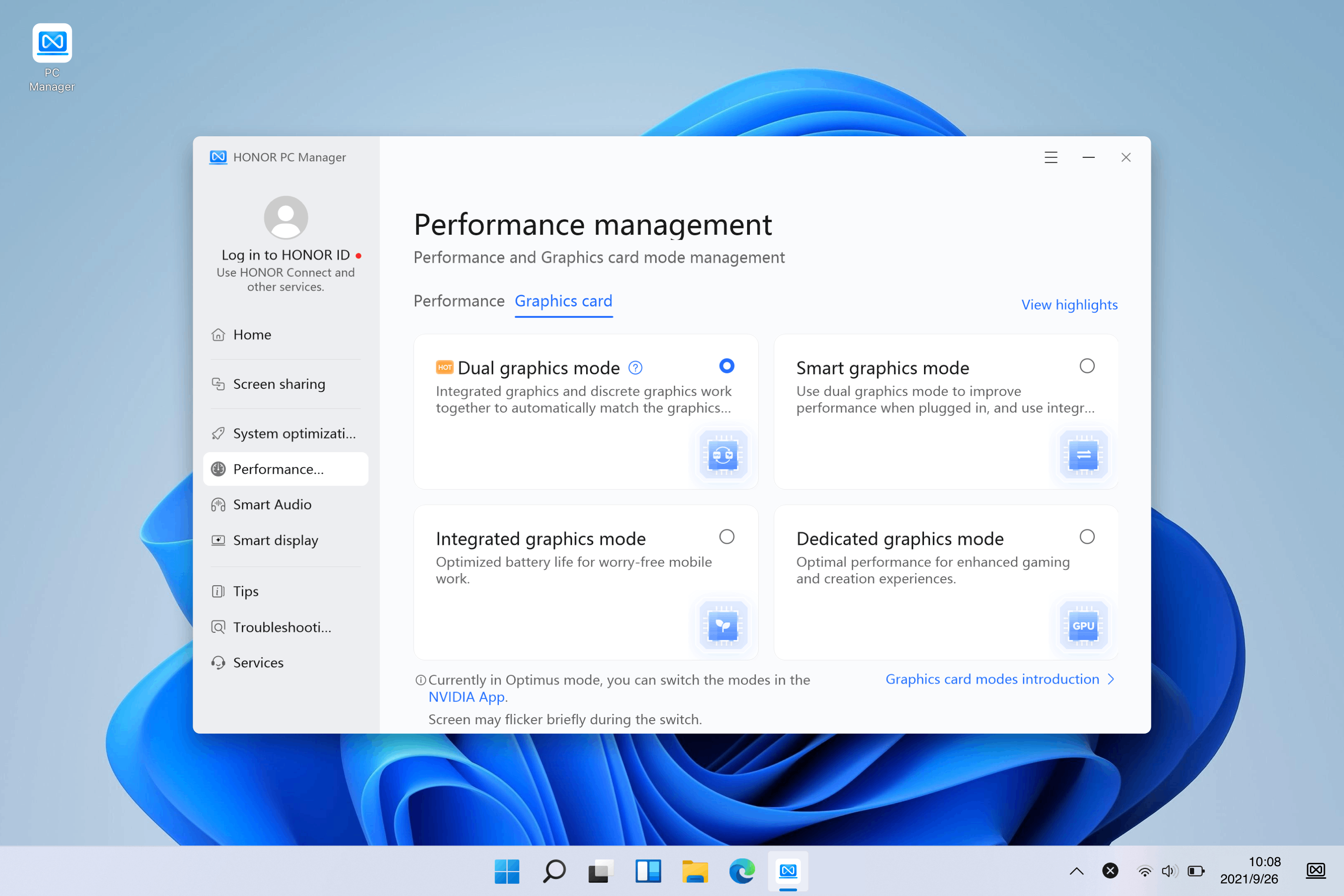 Application scenarios for Dual graphics card mode 1