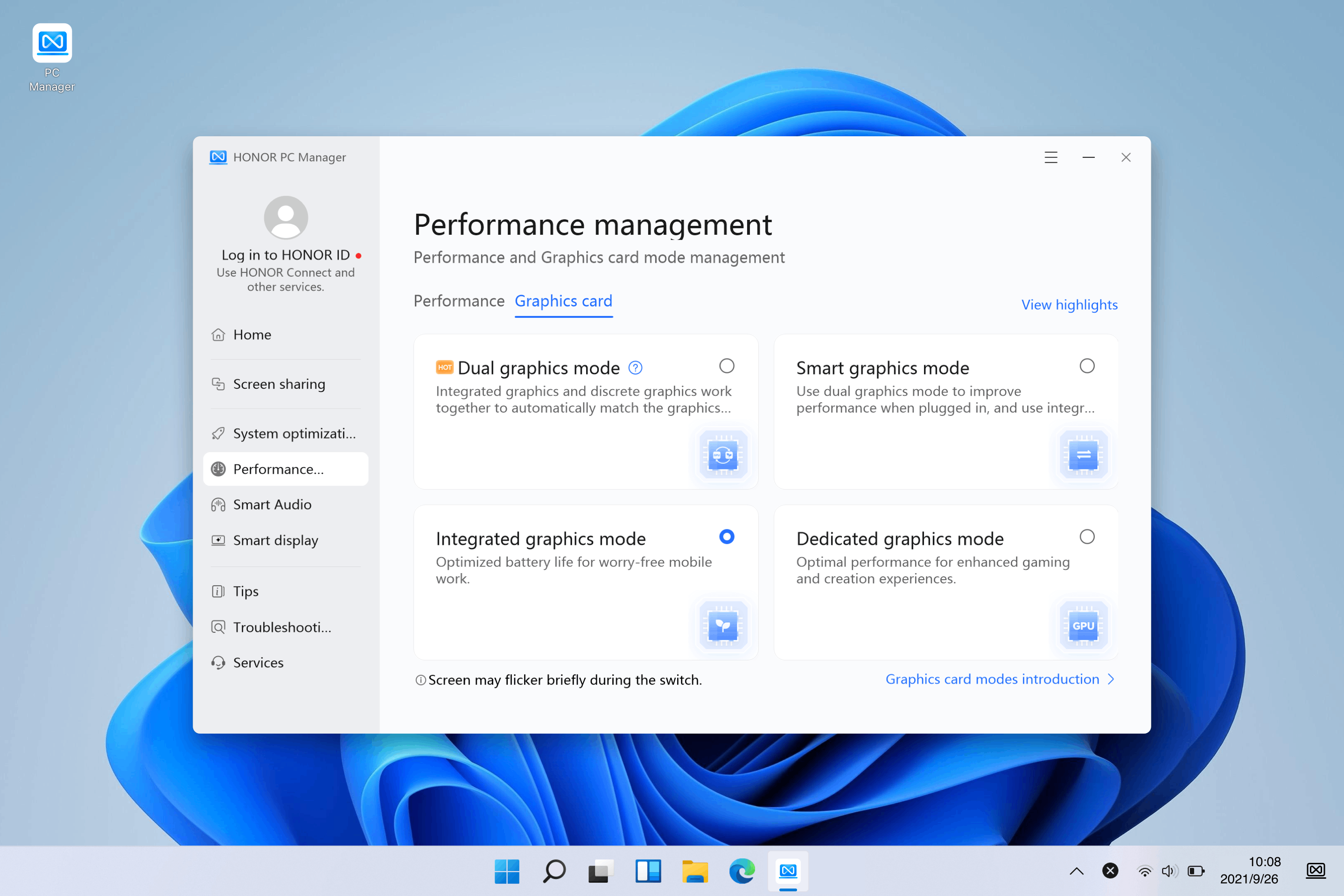 Application scenarios for Integrated graphics mode