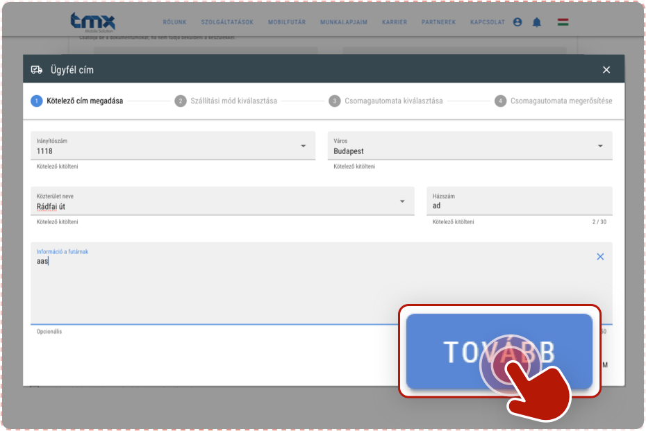 valamint az elérhetőségeid és a címedet