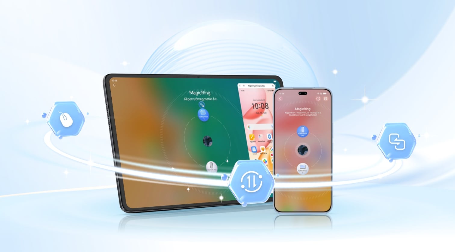 HONOR MagicRing intelligens élmény: több eszköz zökkenőmentes csatlakoztatása