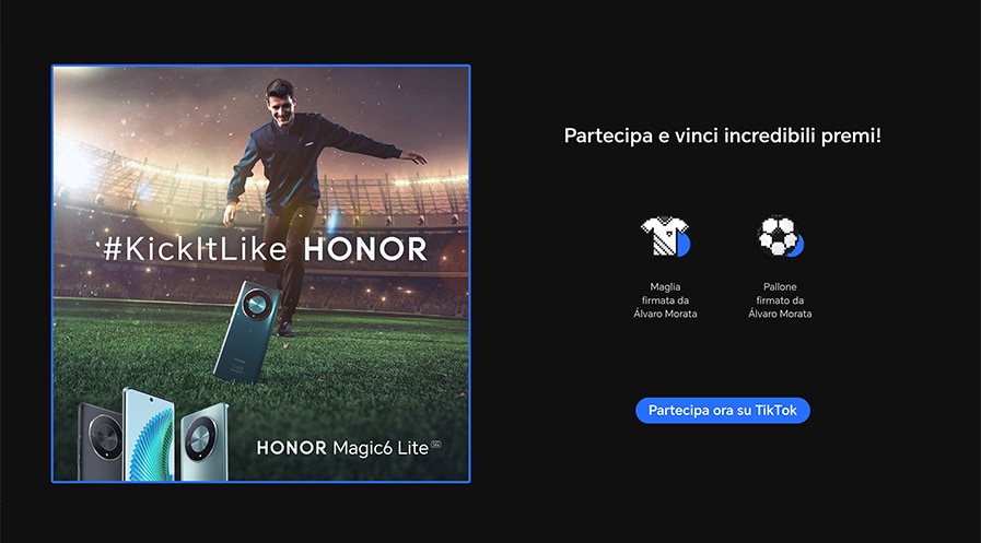 Álvaro Morata vs HONOR Magic6 Lite con Display anticaduta HONOR Ultra-Bounce