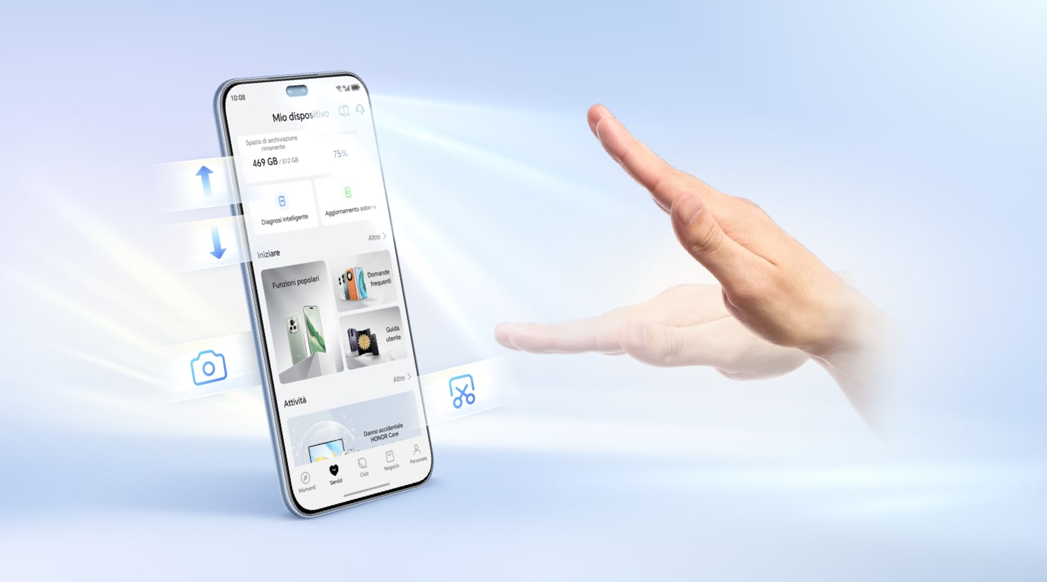 Come impostare il controllo con i gesti delle mani sul mio cellulare HONOR?