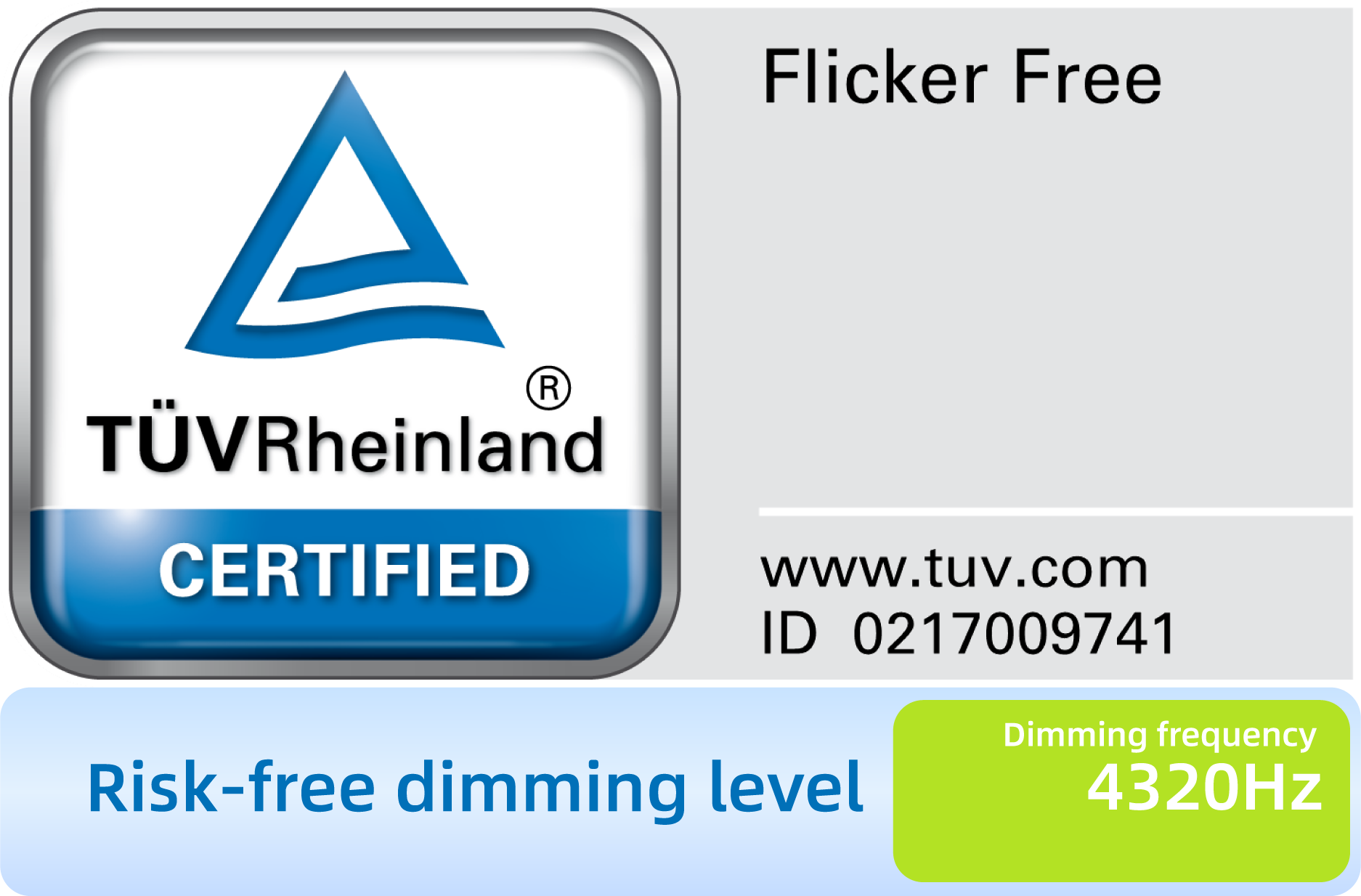 Сертификат TÜV Rheinland по отсутствию мерцания 3