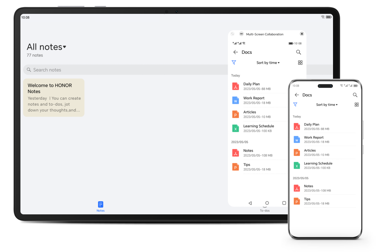 Multi-screen
                                        Collaboration: started on the phone, done on the pad.