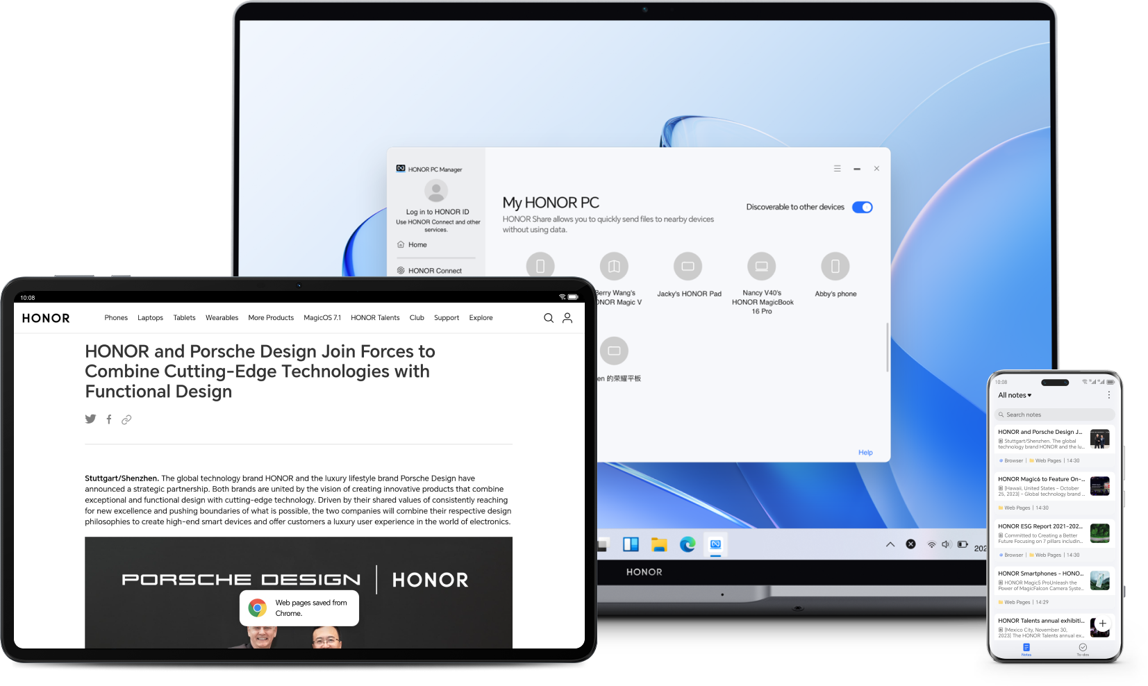 HONOR Notes, productividad en todos lados