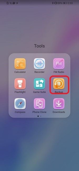 HONOR phone’s backup