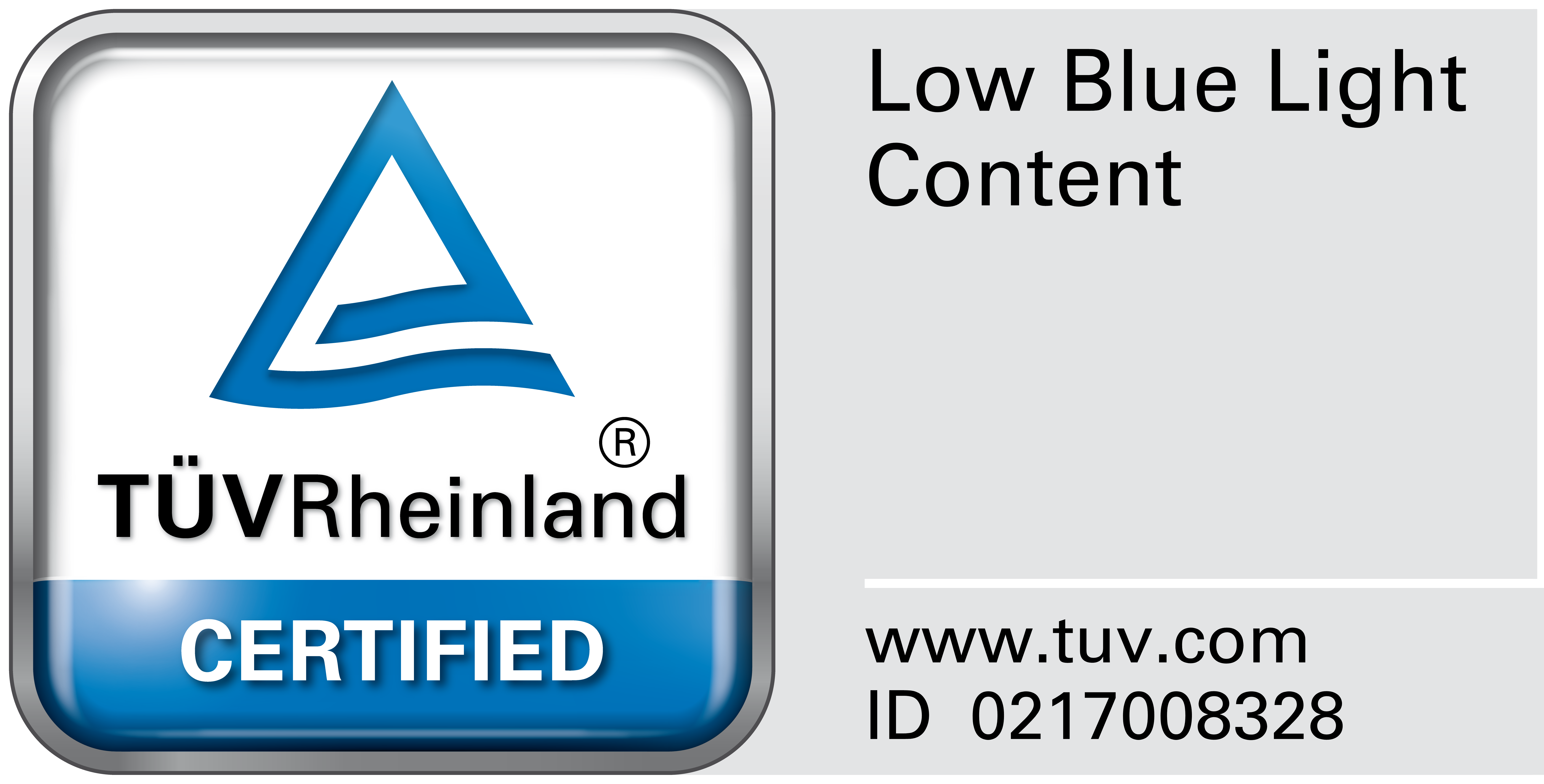 Сертификат TÜV Rheinland по снижению синего света